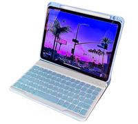 AnMengXinLing Étui clavier pour iPad Air 11" (M3/M2)/Air 5e 4e/Pro11 4e 3e 2e 1ère génération, housse de clavier magnétique fine amovible avec porte-crayon pour iPad air7 air6 air5 air4, bleu