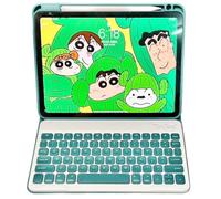 AnMengXinLing Étui vertical avec clavier pour iPad 9e/8e/7e génération, rotation à 360°, étui clavier magnétique avec porte-crayon pour iPad9/iPad8/iPad7/Air3/Pro 10.5, rotation à 360°, bleu sarcelle