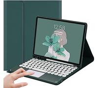 AnMengXinLing Galaxy Tab S8/S7 Étui portefeuille en cuir avec pavé tactile, clavier Bluetooth amovible pour tablette Galaxy Tab S8/S7 11" SM-X700/X706/T870/T875/T876, bleu sarcelle