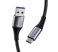 ANMIEL Câble USB Type C 2M 3A Charge Rapide et USB3.0 Gen 1 Câble USB C Tressé en Nylon, Max 5Gbps Transfert des Données,pour Samsung Galaxy S10/S9/S8 Plus/Note 9/8, LG V30, V20,G6,Tab S4 etc