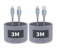 Anmiel Lot de 2 câbles USB C 3,1 A à charge rapide de type C, câble de charge USB A vers USB C en nylon tressé pour Samsung Galaxy S10 S9 S8 Plus S21, Note 10 9 8, LG V20 G8 G7, chargeur de type C