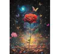 Anmiong Peinture par Numéros Adulte Fleur, DIY Peinture Acrylique pour Adultes Enfants Débutants 20x30 cm Rose Numéro d'Art Kit par Décoration Murale et Cadeaux Pour La Maison, (Sans Cadre)-#570k