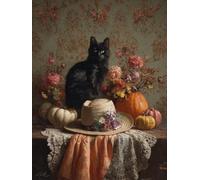 Anmiong Peinture par Numéros Adulte Fleur, DIY Peinture Acrylique pour Adultes Enfants Débutants 40x50 cm Chat Numéro d'Art Kit par Décoration Murale et Cadeaux Pour La Maison, (Sans Cadre)-#588k