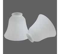 Anmire Lot de 2 abat-jours blancs en verre texturé en spirale givré en forme de cloche avec raccord de 6,3 cm pour ventilateur de plafond, lustre et applique murale G0075