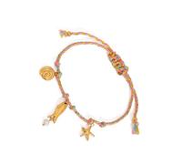 ANMITI Bracelet unisexe en cordon tressé avec breloque marine, taille flexible, bracelet élégant pour une tenue décontractée ou formelle, corde ondulée de plage, taille unique, Comme décrit