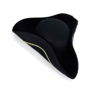 ANMITI Chapeau de costume de pirate vintage en fil de soie doré pour adulte - Chapeau de costume tricorne pour Halloween et cosplay, événement