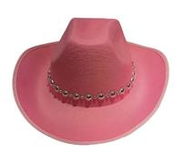 ANMITI Chapeau de cowboy en cristal étincelant avec pompons et perles pour enterrement de vie de jeune fille, cowboy disco pour acteur, actrice, cowgirl