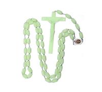 ANMITI Collier avec pendentif chapelet et perles - Accessoires décoratifs légers et lumineux - Pour femme