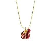 ANMITI Collier avec pendentif en forme de grenade aux couleurs vives - Chaîne unique idéale pour un usage quotidien ou des occasions spéciales - Collier avec pierres précieuses colorées