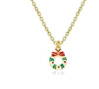 ANMITI Collier avec pendentif flocon de neige étincelant en cuivre et strass - Bijoux de Noël pour femme - Idées de vacances - Collier festif léger, taille unique, Comme décrit, Comme décrit.