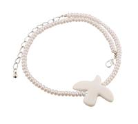 ANMITI Collier de colombes de paix blanches - Bijou unique pour étudiant - Longue chaîne de chandail pour femme à la recherche de bijoux uniques et significatifs - Collier colombes blanches, taille