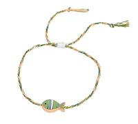 ANMITI Élégant pendentif en forme de poisson tressé longueur réglable en alliage bijoux accessoires de poignet pour tenue décontractée cordon réglable minimaliste, taille unique, Comme décrit