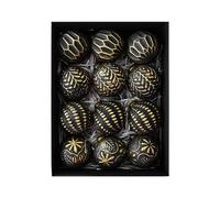 ANMITI Lot de 12 boules de Noël à suspendre pour sapin de Noël, couronne, cheminées, fêtes d'hiver, centres de table