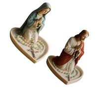 ANMITI Plateau de prière compact en résine avec statue de la Sainte Mère et Père - Pour art religieux - Boîte de rangement pour bijoux religieux