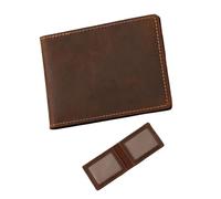 ANMITI Porte-cartes de crédit rétro pour homme en cuir synthétique pratique pour le bureau, le conducteur professionnel, le permis de conduire, portefeuille pour homme, Horizontal 2 cartes, Beauté de
