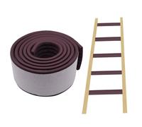 ANMOO Tapis d'échelle de lit superposé souple de 2 m avec adhésif puissant - 80 mm de large - Protection pour échelle de lit - Protection pour marches d'escalier, pieds confortables - Marron
