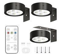 Anmossi Eclairage Tableau Sans Fil,3 pièces Éclairages Murales à Batterie Rechargeable,Spot LED Sans Fil avec Telecommande,Applique Murale Intérieure pour Tableaux,Cadres Photo,Portraits (Noir)
