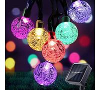 Anmossi Guirlande Lumineuse Solaire, 11M 60 LEDs Guirlande Lumineuses Solaires Exterieur,Coloré,8 Modes,Boules de Cristal Extérieure Étanche IP44 pour Jardin,Arbres,Terrasse,Noël,Mariages,Fêtes