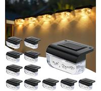 Anmossi Lampe Solaire Exterieur,12 Pièces Lampe Solaire LED Extérieur Jardin,Lumières de Clôture Solaire Etanche,pour Escaliers,Marches,Clôtures,Cour,Terrasse,Blanc Chaud