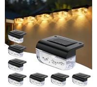 Anmossi Lampe Solaire Exterieur,8 Pièces Lampe Solaire LED Extérieur Jardin,Lumières de Clôture Solaire Etanche,pour Escaliers,Marches,Clôtures,Cour,Terrasse,Blanc Chaud