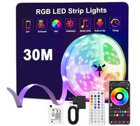 Anmossi Ruban Led 30m,24V RVB Bande LED avec Télécommande et Bluetooth APP,Synchronisation de la Musique, Mode Minuterie,Flexible Multicolore Bande LED pour Salon,Chambre,Fête,Festival,Mariage
