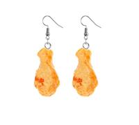Anmpab Boucles d'oreilles amusantes imitation nourriture pour femme - Cuisses de poulet frites, morceaux de poulet, frites, crevettes, queues - Bijoux créatifs, L, Acrylique, Pas de gemme