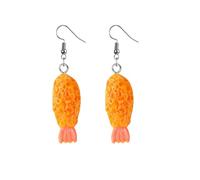 Anmpab Boucles d'oreilles amusantes imitation nourriture pour femme - Cuisses de poulet frites, morceaux de poulet, frites, crevettes, queues - Bijoux créatifs, Large, Acrylique, Pas de gemme