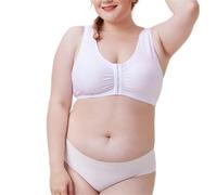 ANMUR Soutien-gorge de poche de mastectomie en coton pour femmes prothèse mammaire grande taille soutien-gorge à couverture complète sans fil soutien-gorge à bonnets souples (couleur : blanc, taille