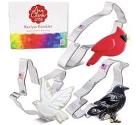 Ann Clark Cookie Cutters Dove, Cardinal et Crow Lot de 3 emporte-pièces en forme d'oiseau Fabriqué aux États-Unis