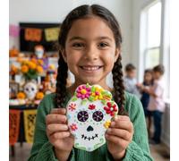 Ann Clark Emporte-pièce Halloween et Jour des morts Tête de mort en sucre avec fleurs 7,6 cm, fabriqué aux États-Unis