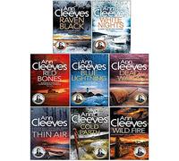 Ann Cleeves Shetland Series Collection 8 Books Set (Blue Lightning, Raven Black, White Nights, Red Bones, Cold Earth, Thin Air, Dead Water, Too Good To Be True)