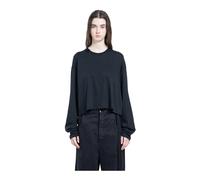 Ann Demeulemeester - Nikita Relax Fit Boxy Cropped T Shirt - Femme - Tops - Noir - Taille: 38 FR