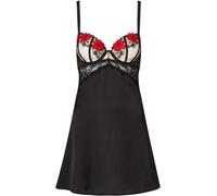 Ann Summers Ann Summers Black Caged Rose Floral Print Embroidery Chemise Slip Nightie