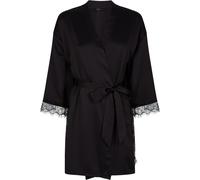 Ann Summers Ann Summers Black Satin Cherryann Robe Dressing Gown Black Large