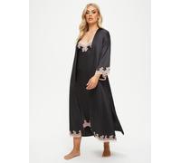 Ann Summers Ann Summers Black Satin Sorella Maxi Robe Dressing Gown Black XS (EU 34)