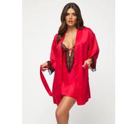 Ann Summers Ann Summers Dark Red Satin Cherryann Robe Dressing Gown Dark Red Small