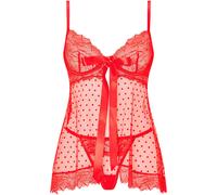 Ann Summers Ann Summers Red Bon Babydoll And Thong Mesh Set