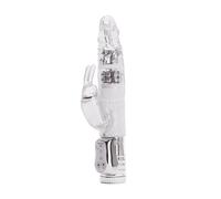 Ann Summers Ann Summers Vibromasseur lapin rampant rotatif avec perles de massage et vibromasseur à pointe incurvée, jouet sexuel à 3 vitesses avec perles de massage, fonctionne à piles, transparent