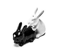 Ann Summers NP21523 Salière et poivrière en forme de lapin effronté, porcelaine, noir/blanc, 10,5 x 9,6 x 9,8 cm, 1 pièce