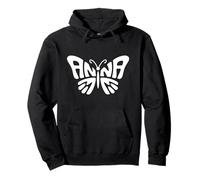 Anna Butterfly - Word Art personnalisé avec nom mignon Sweat à Capuche