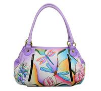 Anna by Anuschka 8064, Sac à Volants-Cuir véritable-Vitrail Libellule Femme, Einheitsgröße