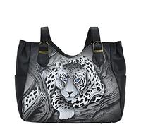 Anna by Anuschka Bag, Sac Femme en Cuir véritable, Peint à la Main, Motif Africain, Léopard d'Afrique, Einheitsgröße