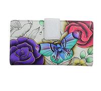Anna by Anuschka Bi-Fold Organizer Wallet, Portefeuille Pliable en Cuir véritable Femme, Paradis des Fleurs, Einheitsgröße