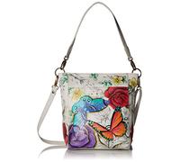 Anna by Anuschka Grand sac à main en cuir véritable pour femme Peint à la main, multicolore (Floral Paradise), Taille unique