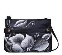 Anna by Anuschka Medium Crossbody, Sac à bandoulière Moyen Femme, Noir Floral Minuit, Taille Unique