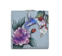 Anna by Anuschka Portefeuille à Deux Plis en Cuir Peint à la Main avec Poche à Monnaie à Fermoir, Bijoux de Jardin, Taille Unique