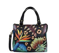 Anna by Anuschka Sac à bandoulière double fermeture éclair, noir Tropical Dreams, Tropical Dreams Noir, Taille unique