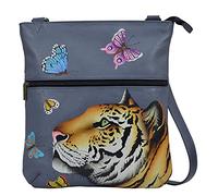 Anna by Anuschka Sac à bandoulière Fin en Cuir véritable pour Femme, Royal Tiger, Taille Unique