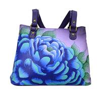 Anna by Anuschka Satchel Shoulder Handbag, Cuir véritable Femme, Précieuse Pivoine Aubergine, Taille Unique