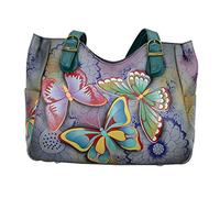 Anna by Anuschka Shoulder Bag -, Cuir véritable Femme, Paradis des Papillons, Taille Unique